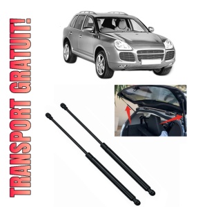 Set 2 amortizoare portbagaj haion PORSCHE CAYENNE (9PA) din 2002-2010, 2 bucati, KROSNO, 4 stickere auto PORSCHE