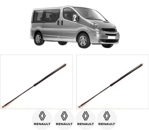 Set 2 amortizoare portbagaj haion RENAULT TRAFIC II Bus (JL) din 2001-2018, 2 bucati, KROSNO, 4 stickere auto RENAULT v6049