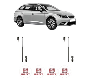 Set 2 amortizoare portbagaj haion SEAT LEON ST (5F8) din 2012-2020, 2 bucati, KROSNO, 4 stickere auto SEAT v1194