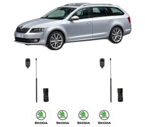Set 2 amortizoare portbagaj haion SKODA OCTAVIA III Combi (5E5, 5E6) din 2012-2020, 2 bucati, MAGNUM TECHNOLOGY, 4 stickere auto SKODA v5449