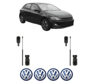 Set 2 amortizoare portbagaj haion Volkswagen POLO VI (AW1, BZ1, AE1) din 2018-2021, 2 bucati, MAGNUM TECHNOLOGY, 4 stickere auto Volkswagen v3714