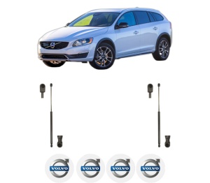 Set 2 amortizoare portbagaj haion VOLVO V60 I Cross Country (157) din 2015-2018, 2 bucati, KROSNO, 4 stickere auto VOLVO v2089