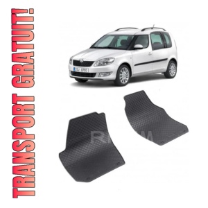 Set 2 covorase Skoda Fabia Ii 2M 2007-2015, din cauciuc 100%, compatibile cu autoturismul SKODA Fabia