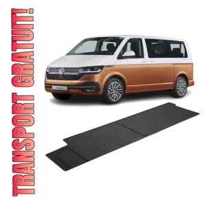 Set 2 covorase Volkswagen T6. 1 Transporter/Caravelle 2015-2019, Randul 2 din cauciuc 100%, compatibile cu autoturismul Volkswagen T6