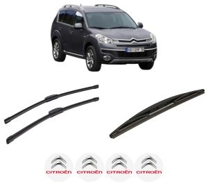 Set 3 stergatoare CITROEN C-CROSSER Van (VU_) din 2007-2012, pentru parbriz si luneta fata si spate auto, Bosch Twin-Aerotwin Retrofit, din cauciuc siliconat rezistent, 4 Stickere Auto CITROEN - Img 2