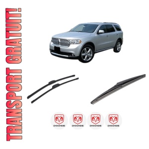 Set 3 stergatoare DODGE DURANGO (WD) din 2011, pentru parbriz si luneta fata si spate auto, Bosch Twin-Aerotwin Retrofit, din cauciuc siliconat rezistent, 4 Stickere Auto DODGE