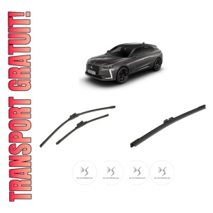 Set 3 stergatoare DS DS 4 II (FR_, FB_, F3_, FP_) din 2021-2025, pentru parbriz si luneta fata si spate auto, Bosch Aerotwin-Aerotwin, din cauciuc siliconat rezistent, 4 Stickere Auto DS