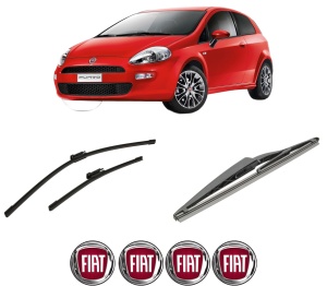 Set 3 stergatoare FIAT PUNTO EVO Hatchback Van (199_) din 2009-2012, pentru parbriz si luneta fata si spate auto, Bosch Twin-Aerotwin Multi, din cauciuc siliconat rezistent, 4 Stickere Auto FIAT - Img 2