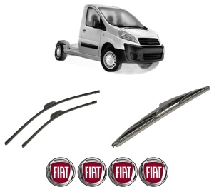 Set 3 stergatoare FIAT SCUDO Platform/Chassis (270_, 272_) din 2007-2016, pentru parbriz si luneta fata si spate auto, Bosch Twin-Aerotwin Retrofit, din cauciuc siliconat rezistent, 4 Stickere Auto FIAT - Img 2