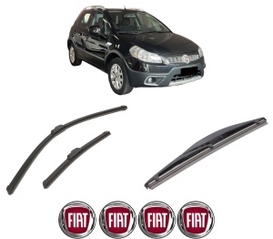 Set 3 stergatoare FIAT SEDICI (189_) din 2006-2014, pentru parbriz si luneta fata si spate auto, Bosch Twin-Aerotwin Retrofit, din cauciuc siliconat rezistent, 4 Stickere Auto FIAT - Img 2