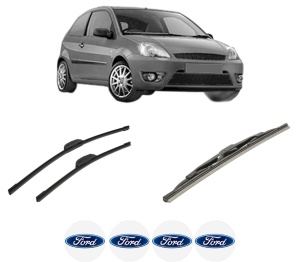 Set 3 stergatoare FORD FIESTA V Van din 2002-2010, pentru parbriz si luneta fata si spate auto, Bosch Twin-Aerotwin Retrofit, din cauciuc siliconat rezistent, 4 Stickere Auto FORD - Img 2