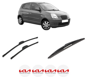 Set 3 stergatoare KIA PICANTO I (SA) din 2004-2011, pentru parbriz si luneta fata si spate auto, Bosch Twin-Aerotwin Retrofit, din cauciuc siliconat rezistent, 4 Stickere Auto KIA - Img 2