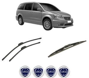 Set 3 stergatoare LANCIA VOYAGER MPV (404_) din 2011-2014, pentru parbriz si luneta fata si spate auto, Bosch Twin-Aerotwin Retrofit, din cauciuc siliconat rezistent, 4 Stickere Auto LANCIA - Img 2