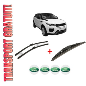 Set 3 stergatoare LAND ROVER RANGE ROVER EVOQUE VAN (L538) din 2013 - 2019, pentru parbriz si luneta fata si spate auto, Bosch Twin, din cauciuc siliconat rezistent, 4 Stickere Auto LAND ROVER