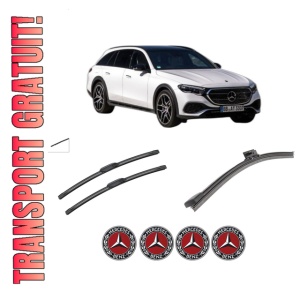 Set 3 stergatoare MERCEDES-BENZ E-CLASS All-Terrain (S214) din 2023, pentru parbriz si luneta fata si spate auto, Bosch Aerotwin-Aerotwin, din cauciuc siliconat rezistent, 4 Stickere Auto MERCEDES-BENZ