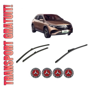 Set 3 stergatoare MERCEDES-BENZ EQA (H243) din 2021-2022, pentru parbriz si luneta fata si spate auto, Bosch Aerotwin-Aerotwin, din cauciuc siliconat rezistent, 4 Stickere Auto MERCEDES-BENZ