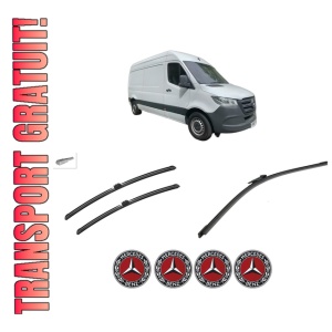 Set 3 stergatoare MERCEDES-BENZ SPRINTER 3-t Van (B910) din 2021-2025, pentru parbriz si luneta fata si spate auto, Bosch Aerotwin-Aerotwin, din cauciuc siliconat rezistent, 4 Stickere Auto MERCEDES-BENZ