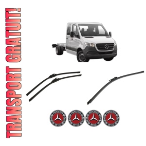 Set 3 stergatoare MERCEDES-BENZ SPRINTER 4-t Platform/Chassis (B907, B910) din 2020-2021, pentru parbriz si luneta fata si spate auto, Bosch Aerotwin-Aerotwin, din cauciuc siliconat rezistent, 4 Stickere Auto MERCEDES-BENZ