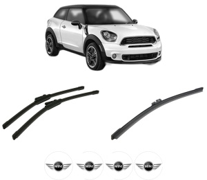 Set 3 stergatoare MINI MINI PACEMAN (R61) din 2012-2016, pentru parbriz si luneta fata si spate auto, Bosch Aerotwin-Aerotwin, din cauciuc siliconat rezistent, 4 Stickere Auto MINI - Img 2