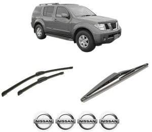 Set 3 stergatoare NISSAN PATHFINDER IV (R52) din 2013, pentru parbriz si luneta fata si spate auto, Bosch Twin-Aerotwin Retrofit, din cauciuc siliconat rezistent, 4 Stickere Auto NISSAN - Img 2
