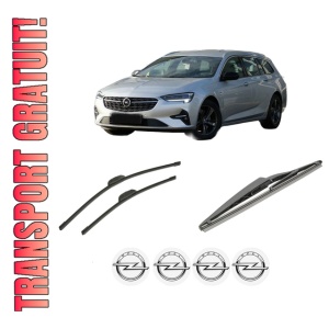 Set 3 stergatoare OPEL INSIGNIA A Sports Tourer (G09) din 2008-2017, pentru parbriz si luneta fata si spate auto, Bosch Twin-Aerotwin, din cauciuc siliconat rezistent, 4 Stickere Auto OPEL