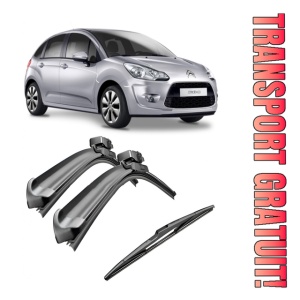 Set 3 stergatoare parbriz si luneta Bosch Aerotwin pentru Citroen C3 II (A51) (09.09 - 12.16) Bosch