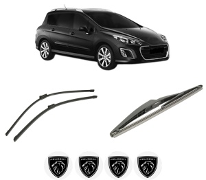 Set 3 stergatoare PEUGEOT 308 SW I Estate Van (4E_) din 2008-2012, pentru parbriz si luneta fata si spate auto, Bosch Twin-Aerotwin, din cauciuc siliconat rezistent, 4 Stickere Auto PEUGEOT - Img 2
