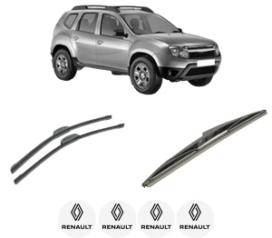 Set 3 stergatoare RENAULT DUSTER (HS_) din 2010-2018, pentru parbriz si luneta fata si spate auto, Bosch Twin-Aerotwin Retrofit, din cauciuc siliconat rezistent, 4 Stickere Auto RENAULT - Img 2