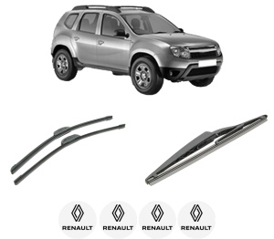 Set 3 stergatoare RENAULT DUSTER (HS_) din 2010-2018, pentru parbriz si luneta fata si spate auto, Bosch Twin-Aerotwin Retrofit, din cauciuc siliconat rezistent, 4 Stickere Auto RENAULT - Img 2