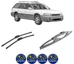 Set 3 stergatoare SUBARU LEGACY OUTBACK (BG) din 1996-1999, pentru parbriz si luneta fata si spate auto, Bosch Twin-Aerotwin Retrofit, din cauciuc siliconat rezistent, 4 Stickere Auto SUBARU - Img 2