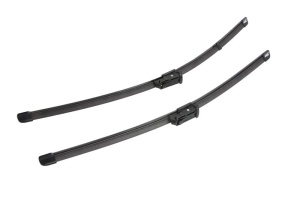 Set 3 stergatoare Volkswagen POLO IV (9N_, 9A_) din 2001 - 2009, pentru parbriz si luneta fata si spate auto, Valeo Silencio Xtrm, din cauciuc siliconat rezistent, 4 Stickere Auto VW v14977