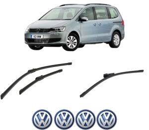 Set 3 stergatoare Volkswagen SHARAN VAN (7N1, 7N2) din 2010-2015, pentru parbriz si luneta fata si spate auto, Bosch Aerotwin-Aerotwin, din cauciuc siliconat rezistent, 4 Stickere Auto Volkswagen - Img 2