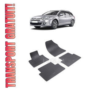 Set 4 covorase Citroen C5 2008-2017, din cauciuc 100%, compatibile cu autoturismul CITROEN C5