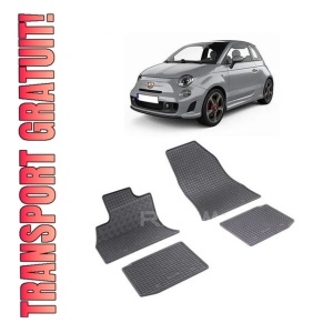 Set 4 covorase Fiat 500L 2012-2022, din cauciuc 100%, compatibile cu autoturismul FIAT 500L