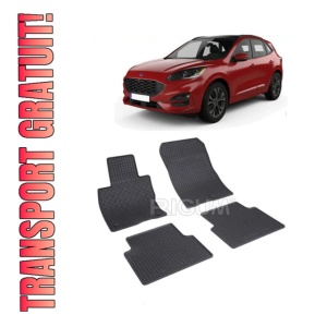 Set 4 covorase Ford Kuga Hybrid 2020-prezent, din cauciuc 100%, compatibile cu autoturismul FORD Kuga