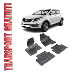 Set 4 covorase Kia Sportage 2010-2015, din cauciuc 100%, compatibile cu autoturismul KIA Sportage