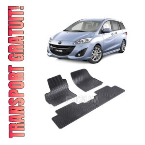 Set 4 covorase Mazda 5 5M 2011-2015, din cauciuc 100%, compatibile cu autoturismul MAZDA 5