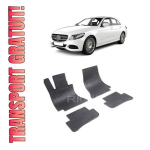 Set 4 covorase Mercedes C-Klasse 2014-2021, din cauciuc 100%, compatibile cu autoturismul MERCEDES C-Klasse
