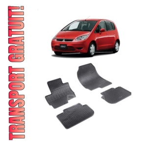 Set 4 covorase Mitsubishi Colt 5-Usi 2008-2013, din cauciuc 100%, compatibile cu autoturismul MITSUBISHI Colt