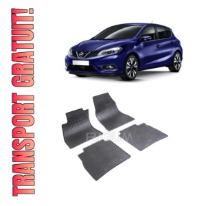 Set 4 covorase Nissan Pulsar 2014-2018, din cauciuc 100%, compatibile cu autoturismul NISSAN Pulsar
