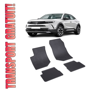 Set 4 covorase Opel Mokka 2021-prezent, din cauciuc 100%, compatibile cu autoturismul OPEL Mokka