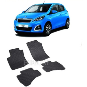Set 4 covorase Peugeot 108 2014-2021, din cauciuc 100%, compatibile cu autoturismul PEUGEOT 108 v6143
