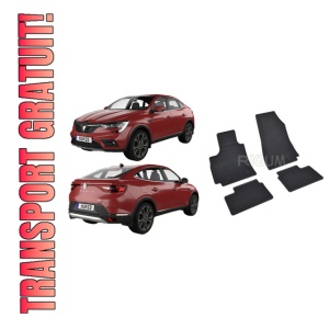 Set 4 covorase Renault Arkana 2021-prezent, din cauciuc 100%, compatibile cu autoturismul RENAULT Arkana
