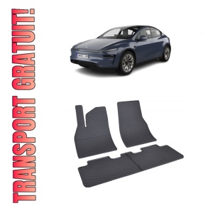 Set 4 covorase Tesla Model Y 2025-prezent, din cauciuc 100%, compatibile cu autoturismul TESLA Model