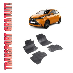 Set 4 covorase Toyota Aygo 2014-2021, din cauciuc 100%, compatibile cu autoturismul TOYOTA Aygo