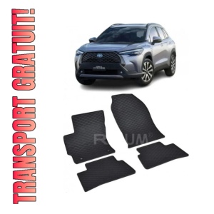 Set 4 covorase Toyota Corolla Cross 2022-prezent, din cauciuc 100%, compatibile cu autoturismul TOYOTA Corolla