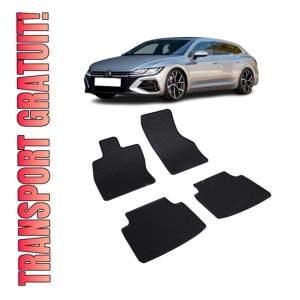 Set 4 covorase Volkswagen Arteon Shooting Brake 2020-prezent, din cauciuc 100%, compatibile cu autoturismul Volkswagen Arteon