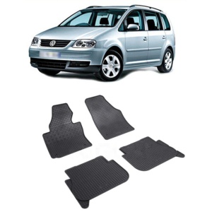 Set 4 covorase Volkswagen Touran 5M 2003-2015, din cauciuc 100%, compatibile cu autoturismul Volkswagen Touran v6305