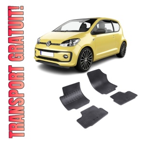 Set 4 covorase Volkswagen Up 2012-prezent, din cauciuc 100%, compatibile cu autoturismul Volkswagen Up