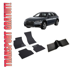 Set 5 covorase AUDI A6 ALLROAD din 2018-PREZENT, cu covoras tunel median, CAROSERIE COMBI, Presuri cauciuc 100%, compatibil cu autoturismul AUDI A6 ALLROAD, Rigum